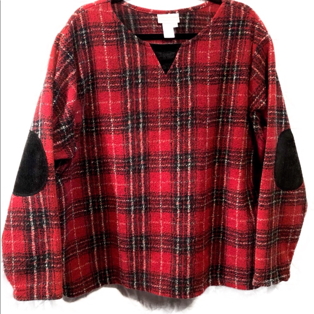 Coldwater Creek Red & Black Plaid Shirt